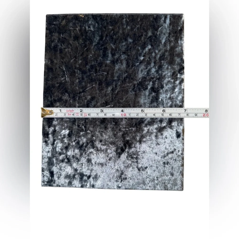 Gray Crushed Velvet Storage Box 8.5” x 7”